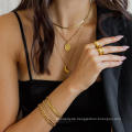 Shangjie Oem Joyas 2021 Mode Gold Plated Party Halskette Edelstahl Halskette Mond Pendnat Halsketten für Frauen